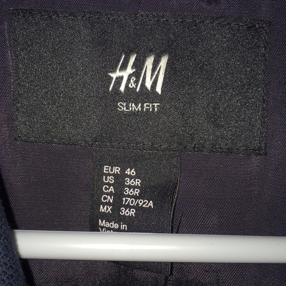 H&M Men’s Deep Blue Blazer Sz 36R - Picture 2 of 4